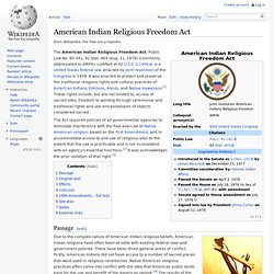 American Indian Religious Freedom Act