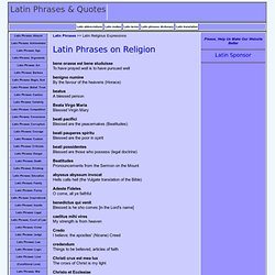 Religious Latin Phrases, Latin Quotes on Religion