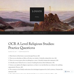 OCR A Level Religious Studies: Practice Questions