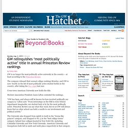 GW relinquishes ‘most politically active’ title in annual Princeton Review rankings - Beyond the Books Blog - The GW Hatchet