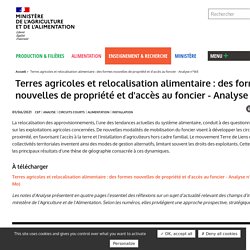 Terres agricoles et relocalisation alimentaire : des formes nouvelles de propriété et d'accès au foncier - Analyse n°165