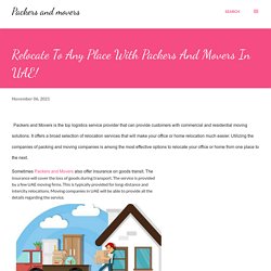 Relocate To Any Place With Packers And Movers In UAE!