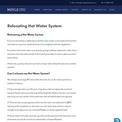 Relocating Hot Water System