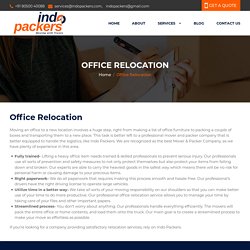 Office Relocation Service in Kundanhall Bangalore, Office Movers