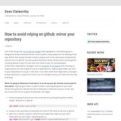 How to avoid relying on github: mirror your repository