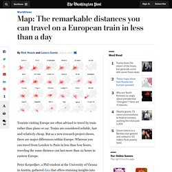 Map: The remarkable distances you can travel on a European train in less than a day