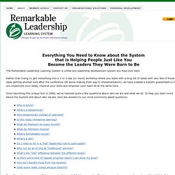 About the Remarkable Leadership Learning System