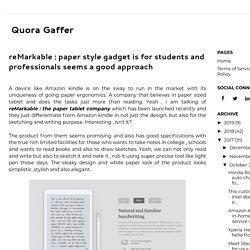 reMarkable : paper style gadget is for students and professionals seems a good approach