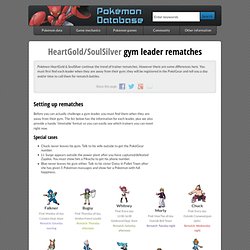 Gym Leaders rematches - Pokemon HeartGold & SoulSilver