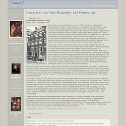 Rembrandt Biography and Chronology