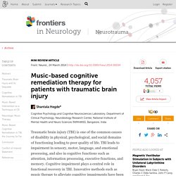 Music-Based Cognitive Remediation Therapy for Patients with Traumatic Brain Injury