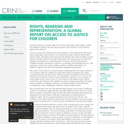 Rights, Remedies and Representation: A global report on access to justice for children