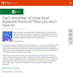 Can’t remember all those Excel keyboard shortcuts? Now you don’t have to!