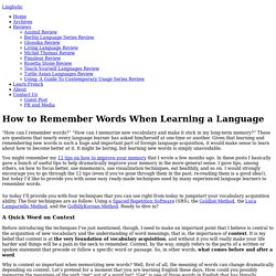 How to Remember Words When Learning a Language - Lingholic