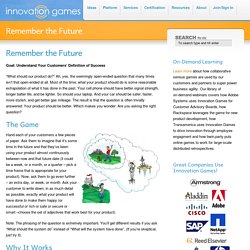 Remember the Future - Innovation Games