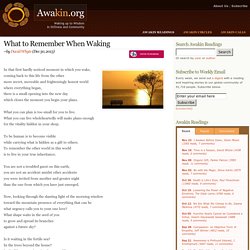 What to Remember When Waking, by David Whyte
