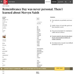 Remembrance Day was never personal. Then I learned about Mervyn Naish