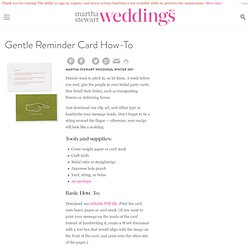 Gentle Reminder Card How-To
