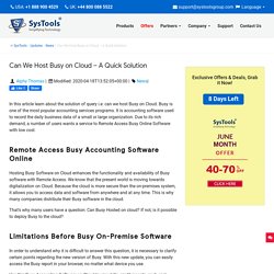 Can We Host Busy on Cloud to Remote Access Busy Software Online