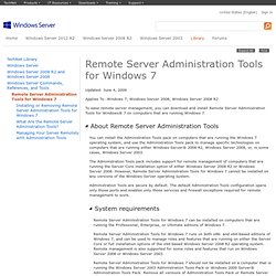 Remote Server Administration Tools for Windows 7