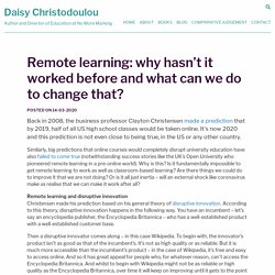 Remote learning: why hasn't it worked before and what can we do to change that? - Daisy Christodoulou