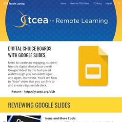 Remote Learning - Digital Choice Boards with Google Slides