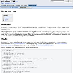 RemoteAccess - Jackrabbit Wiki