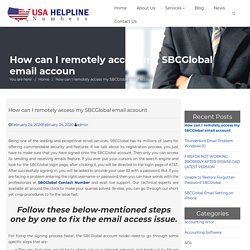 Remotely Access SBCGlobal Email Account 1-866-211-3251