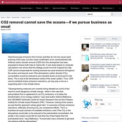 CO2 removal cannot save the oceans—if we pursue business as usual