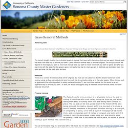 Grass Removal Methods - Sonoma County Master Gardeners