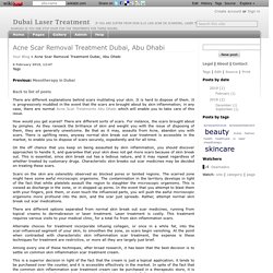 Acne Scar Removal Treatment Dubai, Abu Dhabi - Dubai Laser Treatment