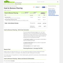 Cost to Remove Flooring - 2011 Cost Calculator (ZipCode based)