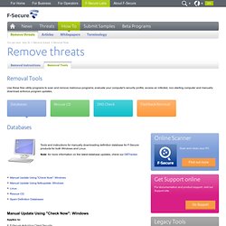 How To - Remove threats - Free Removal Tools