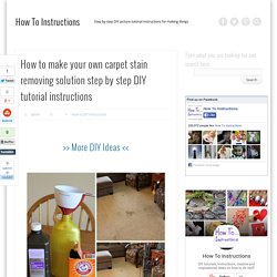 How to make your own carpet stain removing solution step by step DIY tutorial instructions