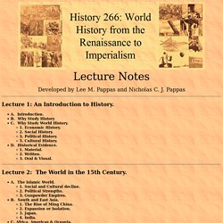 History 266: World History from the Renaissance to Imperialism