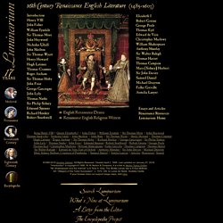 Sixteenth Century Renaissance English Literature (1485-1603)
