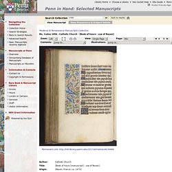 Medieval & Renaissance Manuscripts Collection: Ms. Codex 1056 - Catholic Church - [Book of hours : use of Rouen]