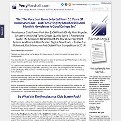 Perry Marshall Marketing Letter & Renaissance Club Newsletter