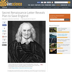 Secret Renaissance Letter Reveals Plan to Save England