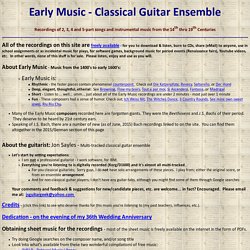 Free Early and Renaissance Music - Classical Guitar Recordings