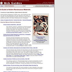 Harlem Renaissance Resources (Virtual Programs & Services, Library of Congress)
