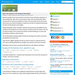 Batch File Rename with Windows PowerShell