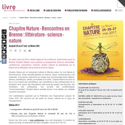 Chapitre Nature - Rencontres en Brenne : littérature - science - nature