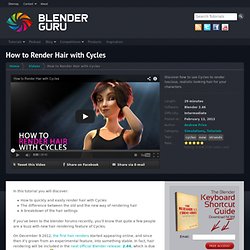 Comment rendre des cheveux avec Cycles