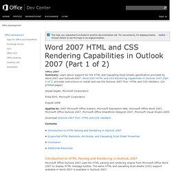 Word 2007 HTML and CSS Rendering Capabilities in Outlook 2007 (Part 1 of 2)