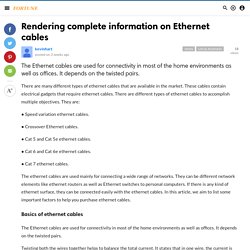 Rendering complete information on Ethernet cables