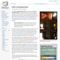Color rendering index