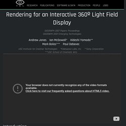 Rendering for an Interactive 360º Light Field Display