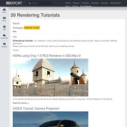 50 Rendering Tutorials - 3DExport's Blog – Buy 3D Models, Sell 3