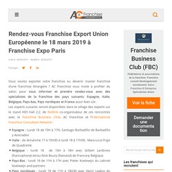 Rendez-vous Franchise Export Union Européenne le 18 mars 2019 à Franchise Expo Paris